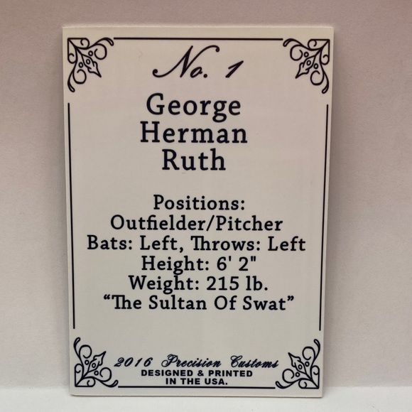 Babe Ruth Yankees Custom Card (082) - Picture 2 of 2